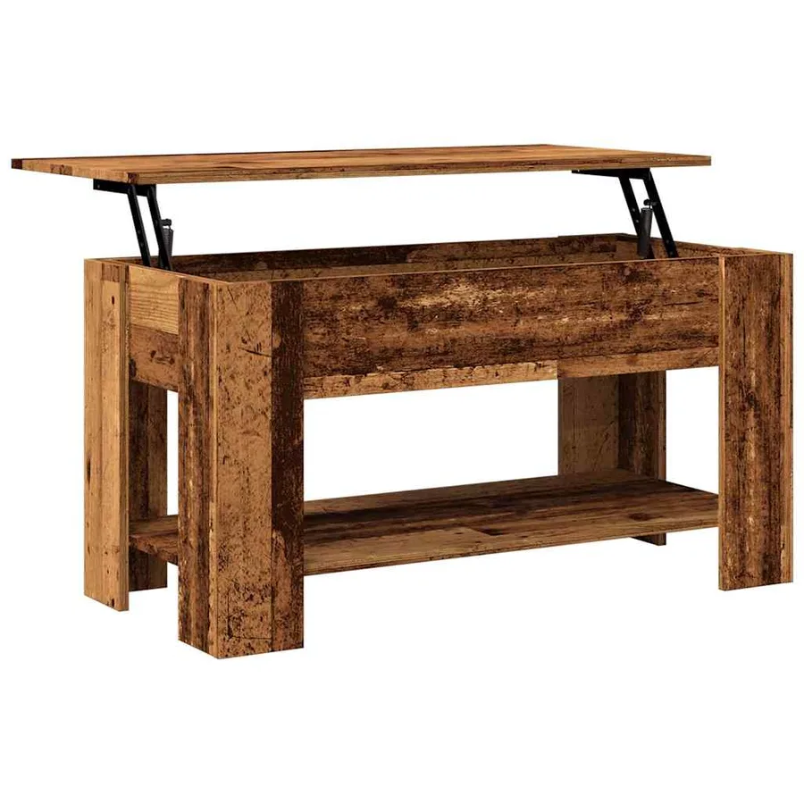 Table basse vieux bois 101x49x52 cm bois d'ingénierie - 8