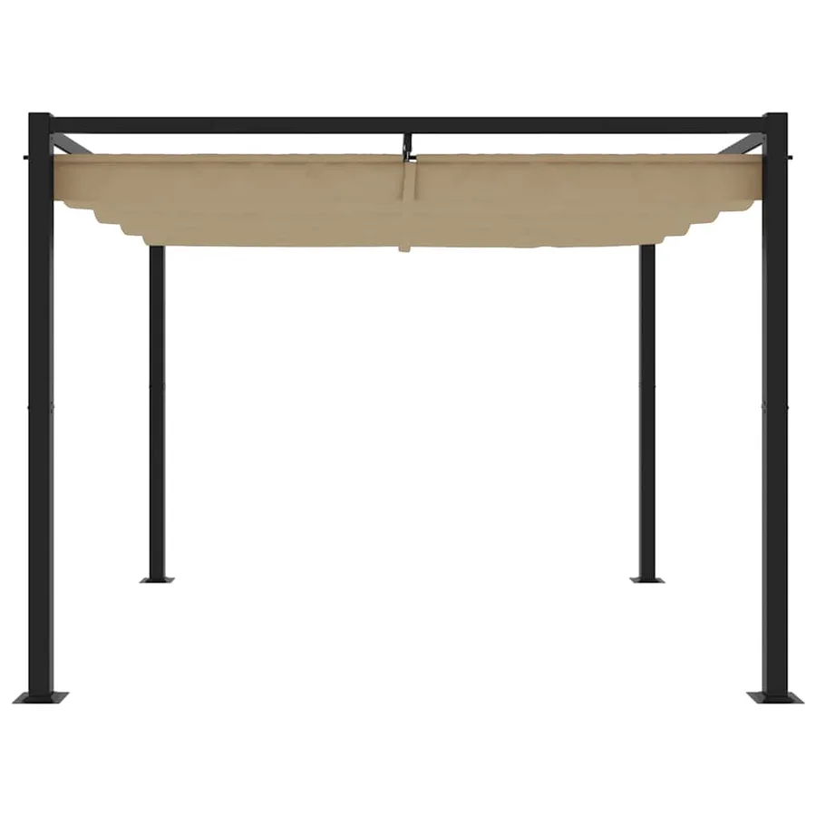 Tonnelle de jardin avec toit rétractable taupe 3x3 m acier - 3