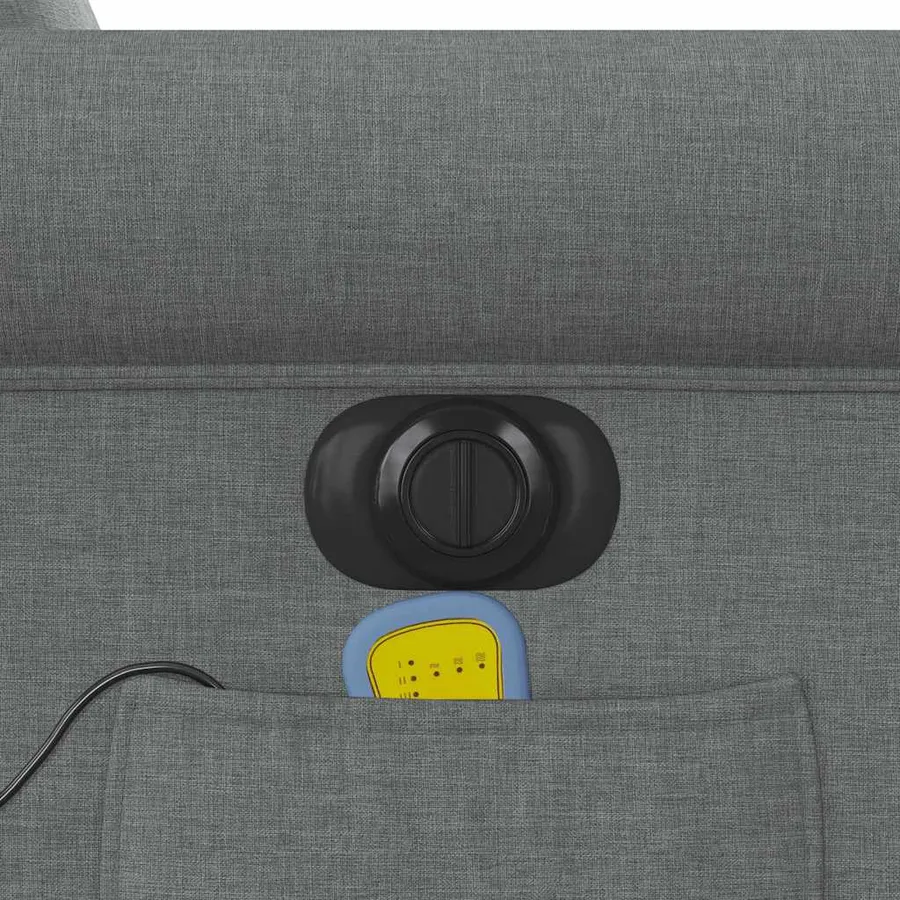 Fauteuil inclinable de massage électrique Gris foncé Tissu - 13