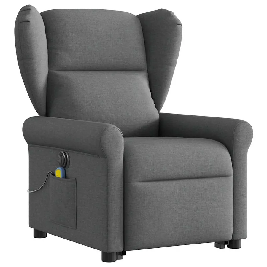 Fauteuil inclinable de massage électrique Gris foncé Tissu - 3