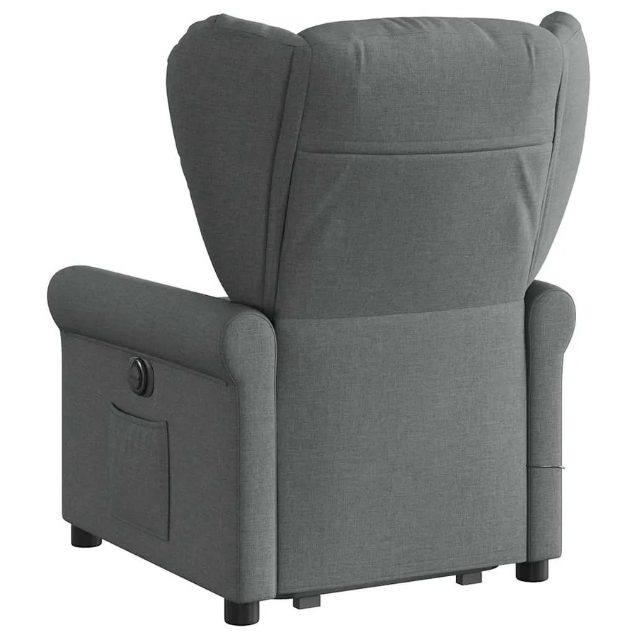 Fauteuil inclinable de massage électrique Gris foncé Tissu - 6