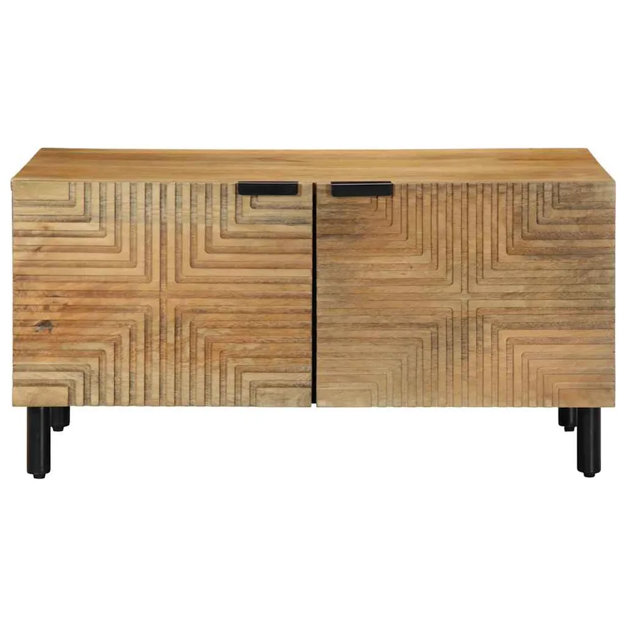 Table basse marron 80x50x40 cm bois de manguier massif - 2