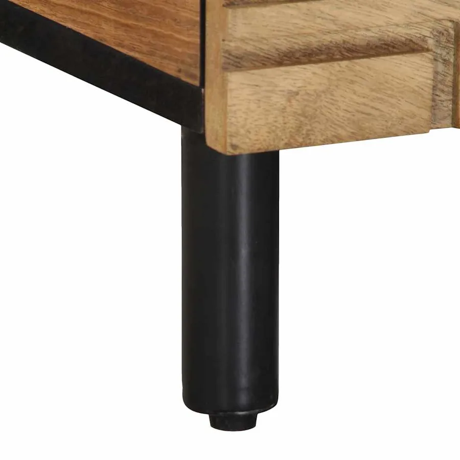 Table basse marron 80x50x40 cm bois de manguier massif - 8