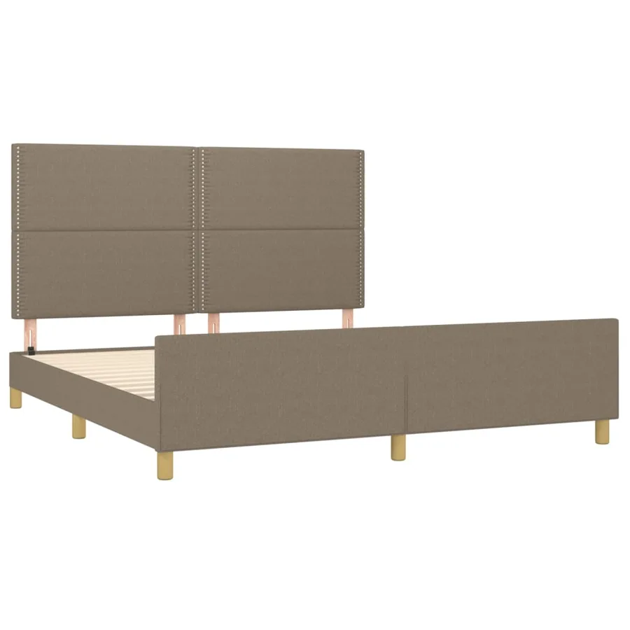Cadre de lit sans matelas taupe 180x200 cm tissu - 4