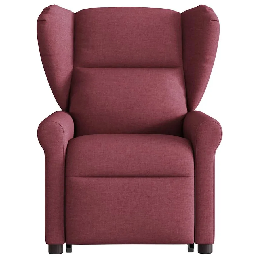 Fauteuil inclinable électrique rouge bordeaux tissu - 4