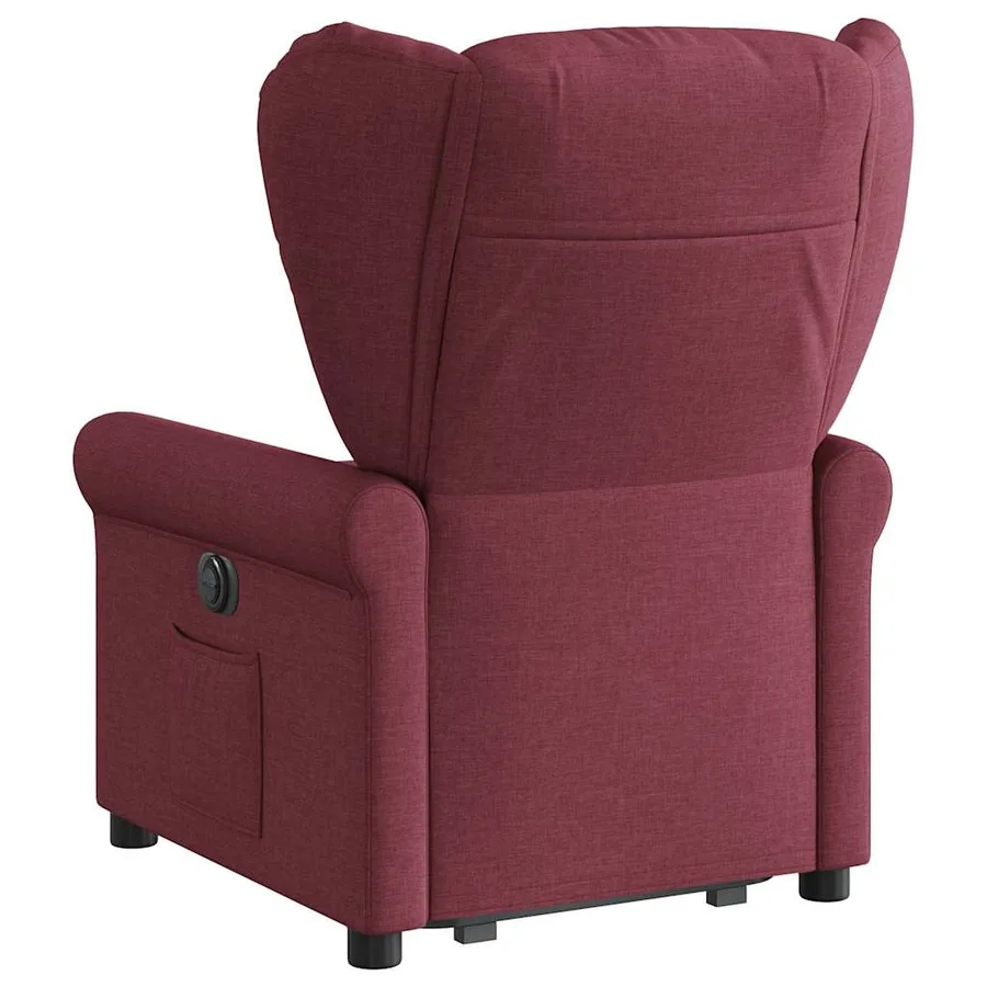 Fauteuil inclinable électrique rouge bordeaux tissu - 6