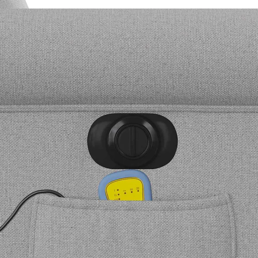 Fauteuil inclinable de massage électrique gris nuage tissu - 13