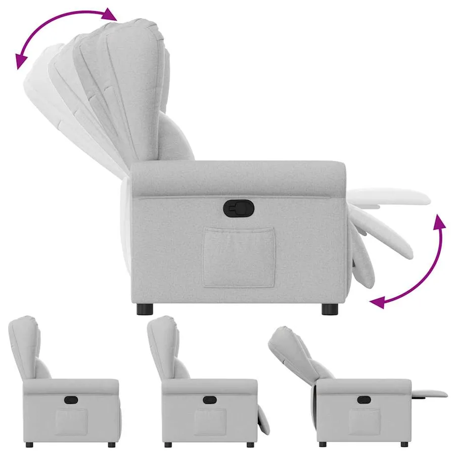 Fauteuil inclinable gris nuage tissu - 6
