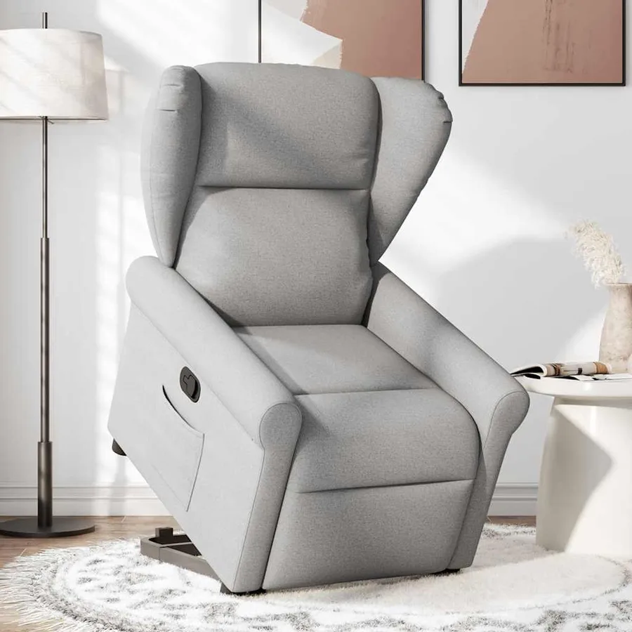 Fauteuil inclinable gris nuage tissu - 2