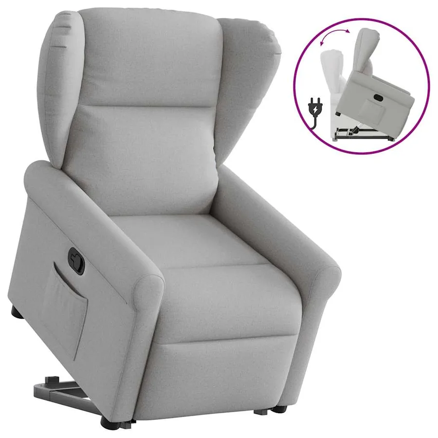 Fauteuil inclinable gris nuage tissu - 9