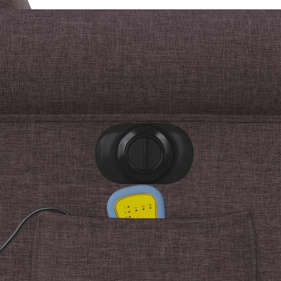 Fauteuil de massage inclinable électrique Marron foncé Tissu - 12