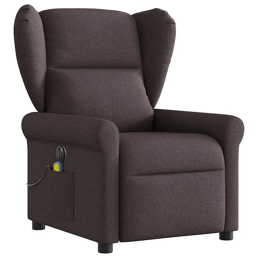 Fauteuil de massage inclinable électrique Marron foncé Tissu - 3