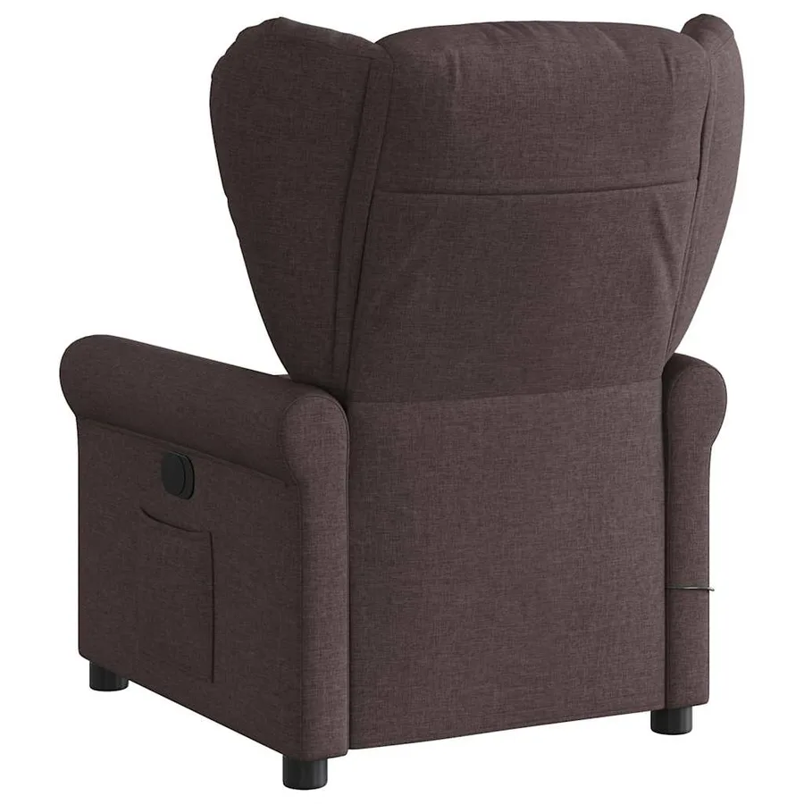 Fauteuil de massage inclinable électrique Marron foncé Tissu - 6