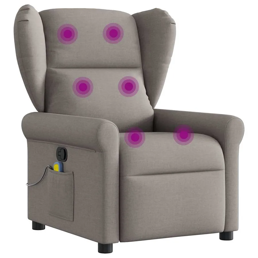 Fauteuil de massage inclinable Taupe Tissu - 7