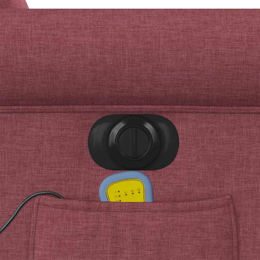 Fauteuil inclinable de massage électrique Rouge bordeaux Tissu - 13