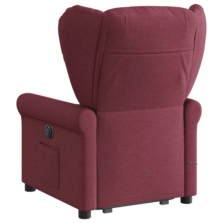 Fauteuil inclinable de massage électrique Rouge bordeaux Tissu - 6