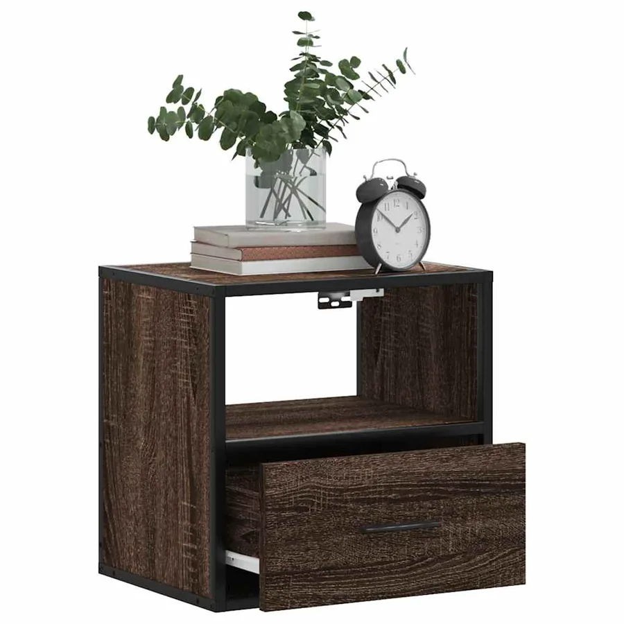 Tables de chevet murales 2 pcs chêne marron 40x31x39,5 cm - 4