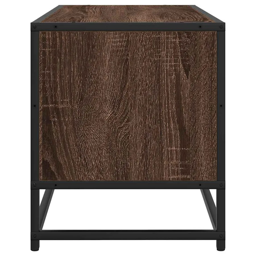Meuble TV chêne marron 100x34,5x40cm bois d'ingénierie et métal - 5