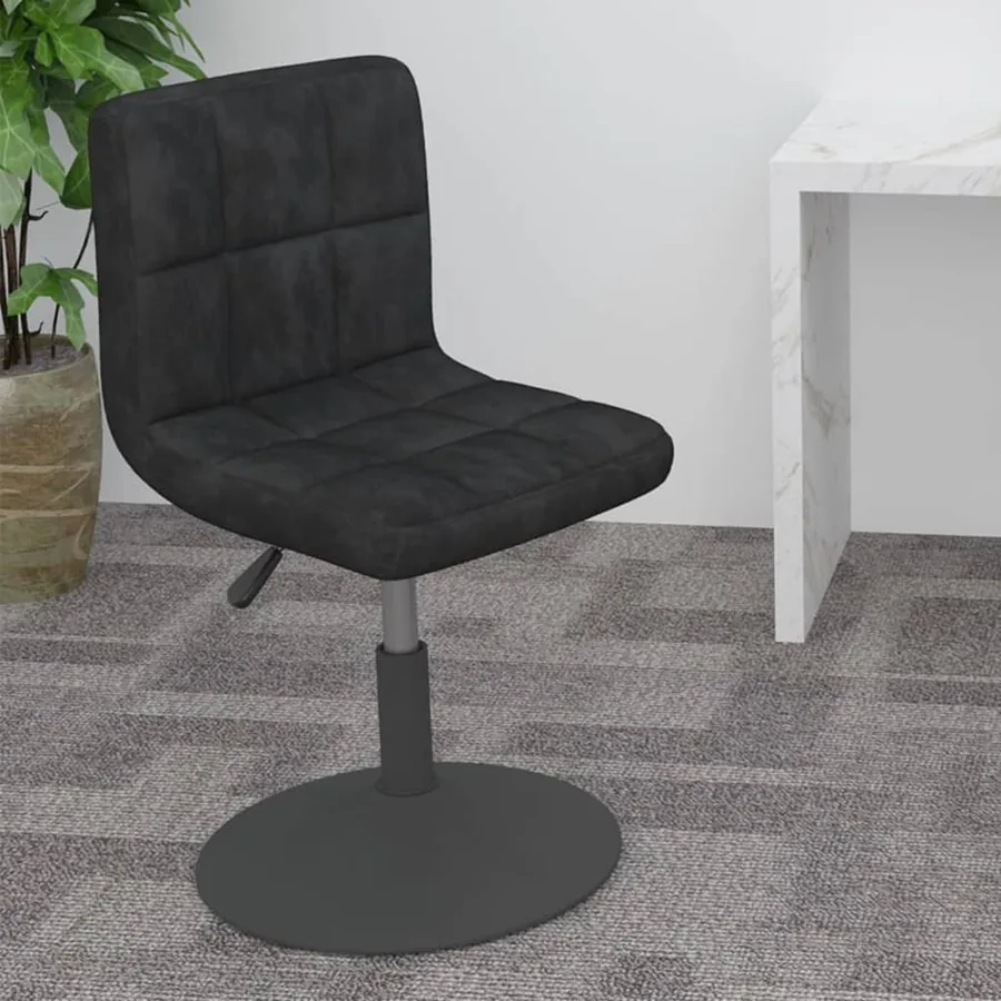 Tabouret de bar pivotant noir velours