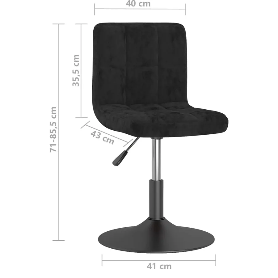 Tabouret de bar pivotant noir velours - 8