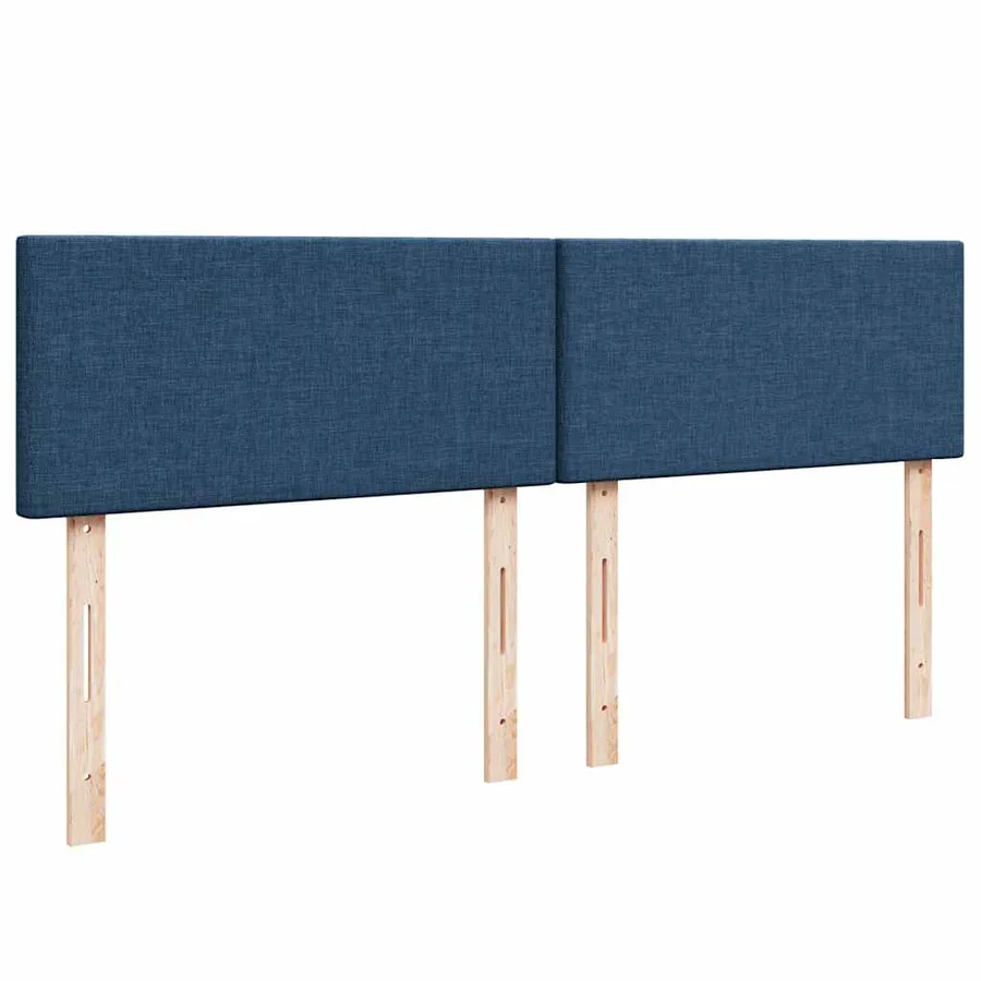 Cadre de lit ottoman avec matelas bleu 160x200 cm tissu - 10