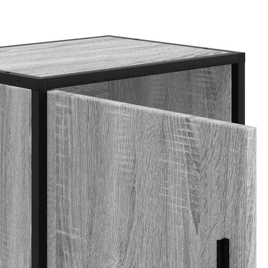 Table de chevet sonoma gris 40x31x50 cm bois d'ingénierie métal - 10