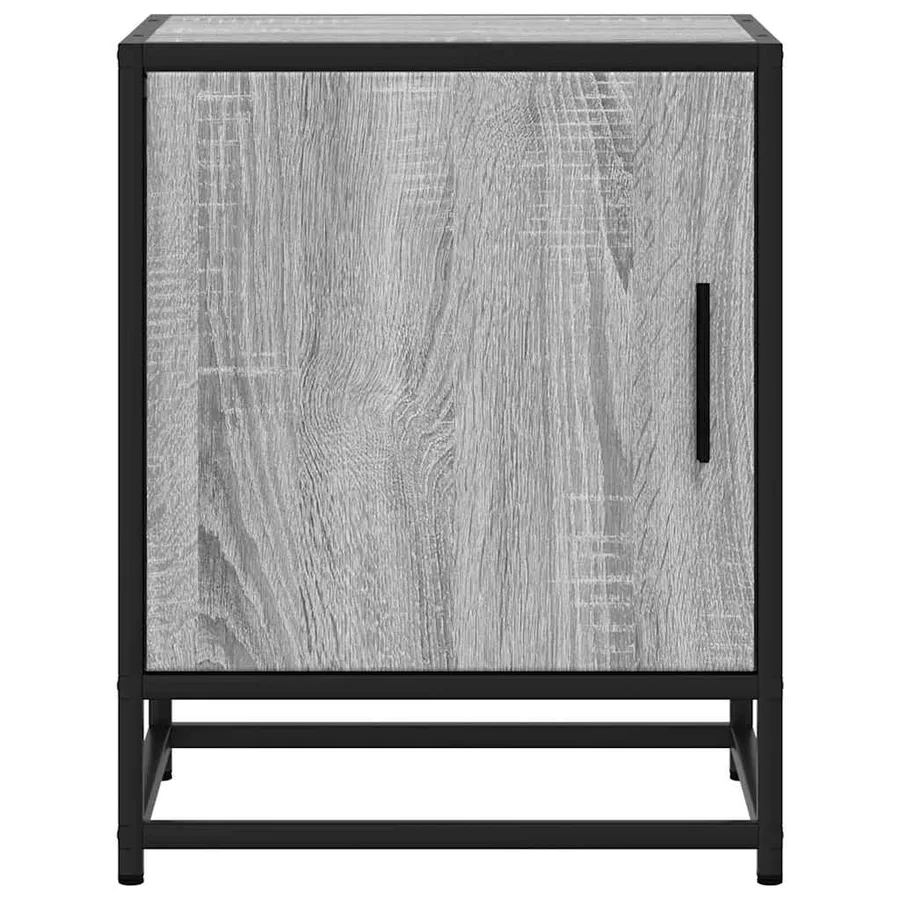 Table de chevet sonoma gris 40x31x50 cm bois d'ingénierie métal - 5