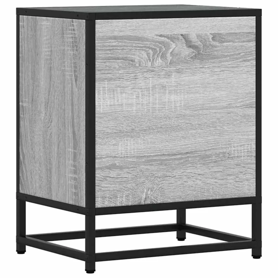 Table de chevet sonoma gris 40x31x50 cm bois d'ingénierie métal - 7