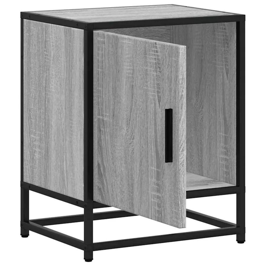 Table de chevet sonoma gris 40x31x50 cm bois d'ingénierie métal - 8