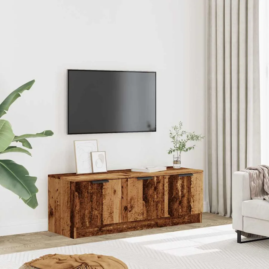Meuble TV vieux bois 102x35x36,5 cm bois d'ingénierie - 3