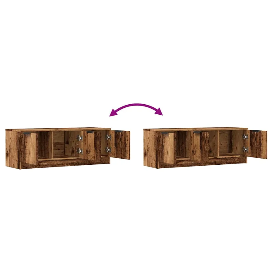 Meuble TV vieux bois 102x35x36,5 cm bois d'ingénierie - 7