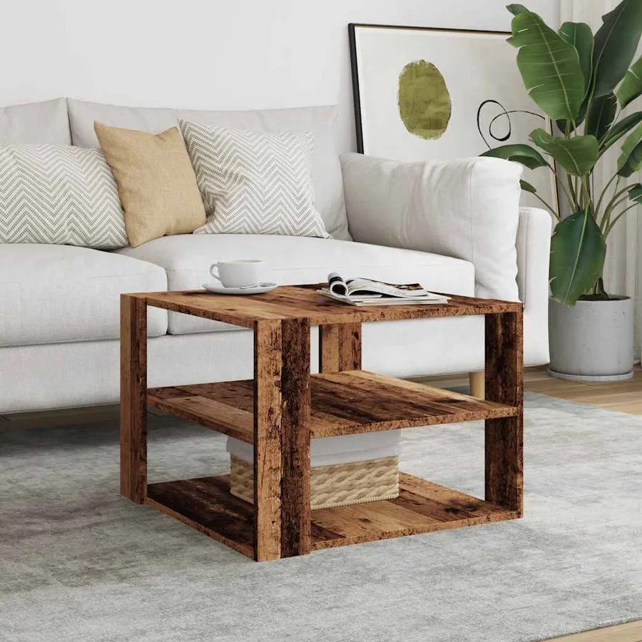 Table basse vieux bois 58x58x40 cm bois d'ingénierie - 3