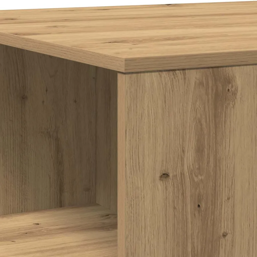 Table basse chêne artisanal 90x67x33 cm bois d'ingénierie - 7