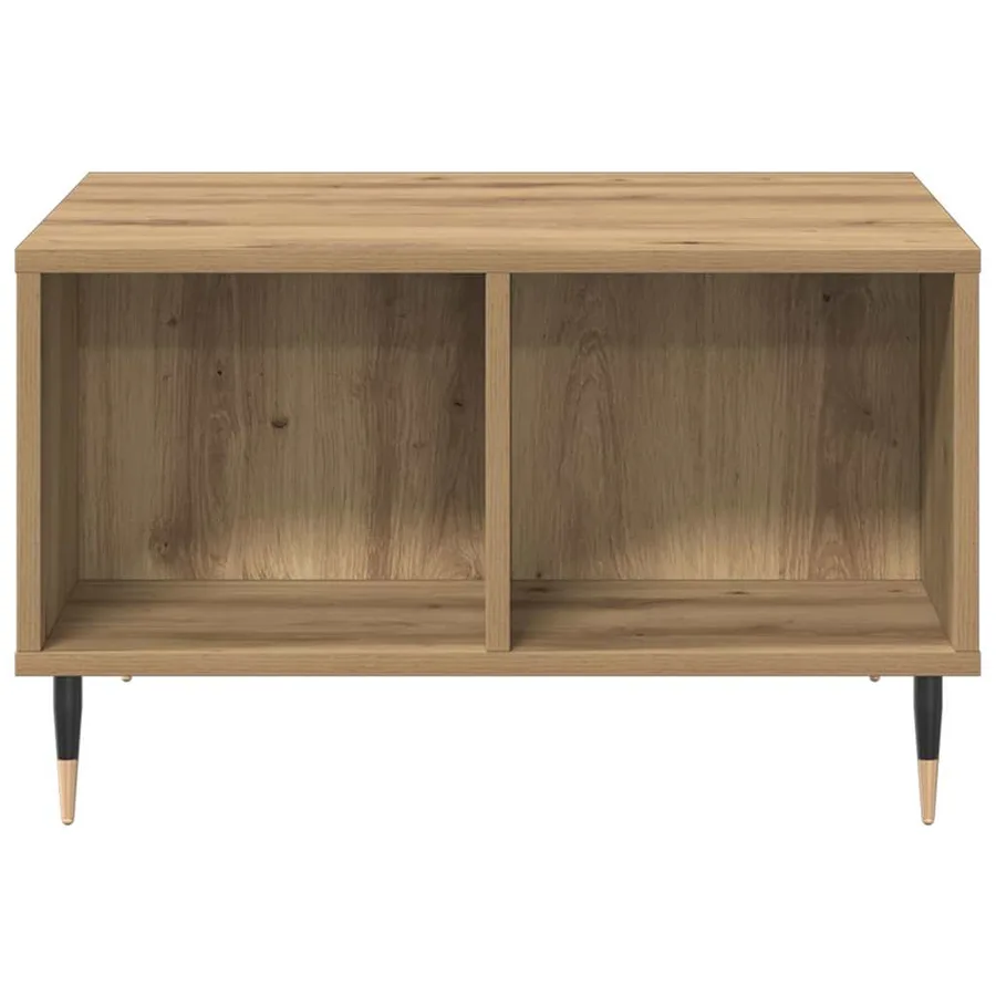 Table basse chêne artisanal 60x50x36,5 cm bois d'ingénierie - 4