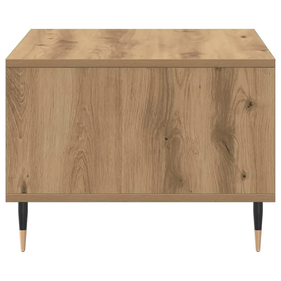 Table basse chêne artisanal 60x50x36,5 cm bois d'ingénierie - 5