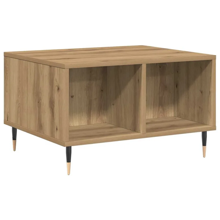 Table basse chêne artisanal 60x50x36,5 cm bois d'ingénierie - 6