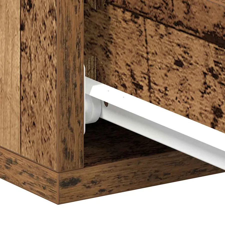 Tables de chevet flottantes 2 pcs vieux bois bois d'ingénierie - 11
