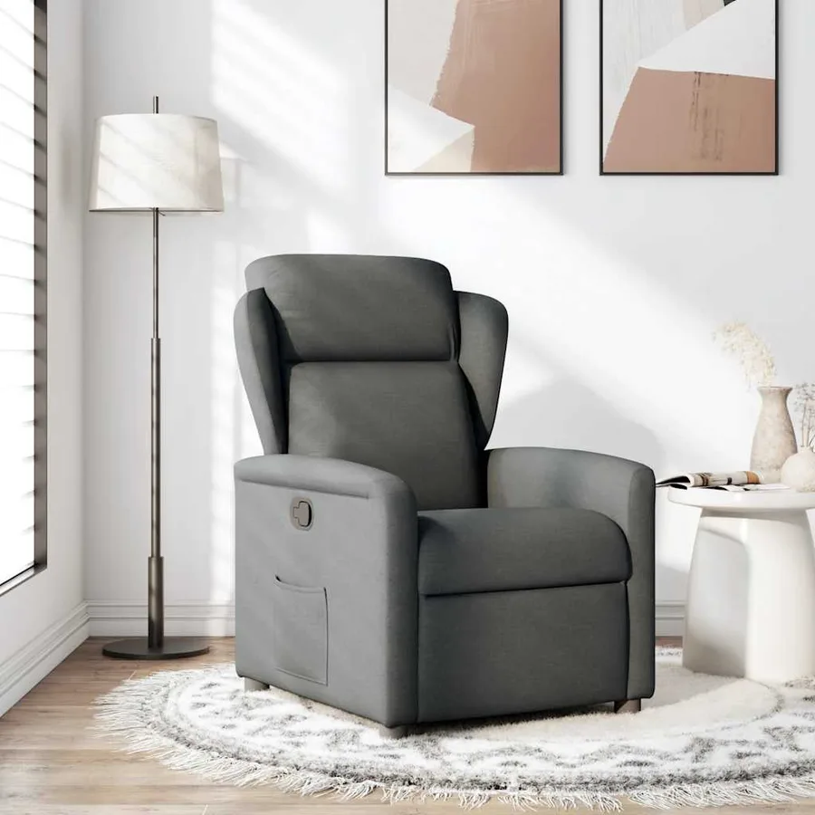 Fauteuil inclinable Gris foncé Tissu - 2