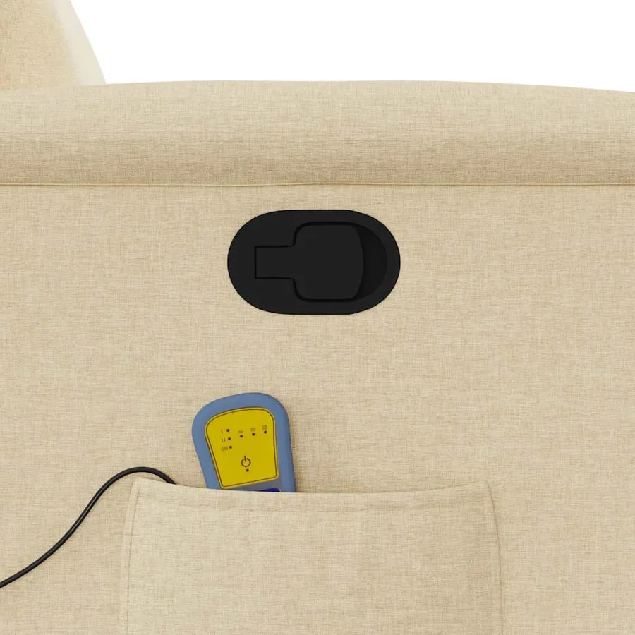 Fauteuil de massage inclinable Crème Tissu - 10