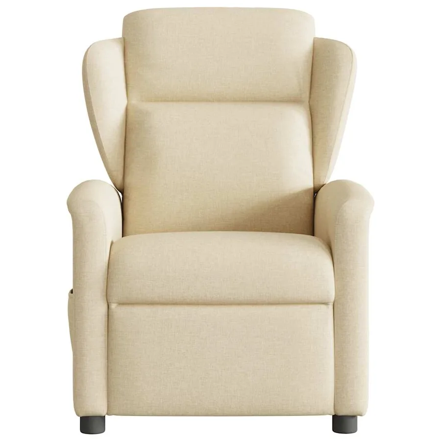 Fauteuil de massage inclinable Crème Tissu - 3