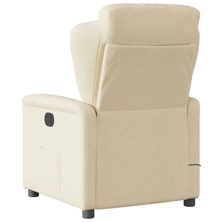 Fauteuil de massage inclinable Crème Tissu - 5