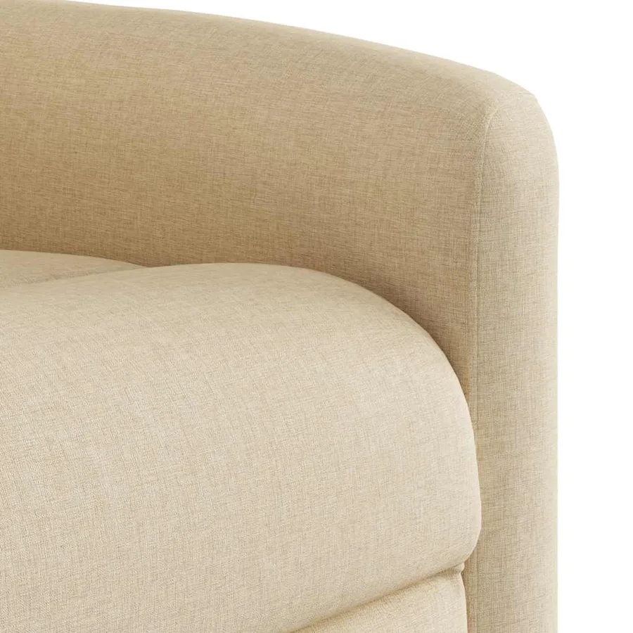 Fauteuil de massage inclinable Crème Tissu - 9