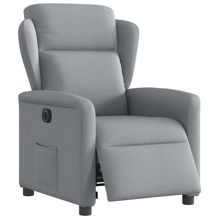 Fauteuil inclinable électrique Gris clair Tissu - 3