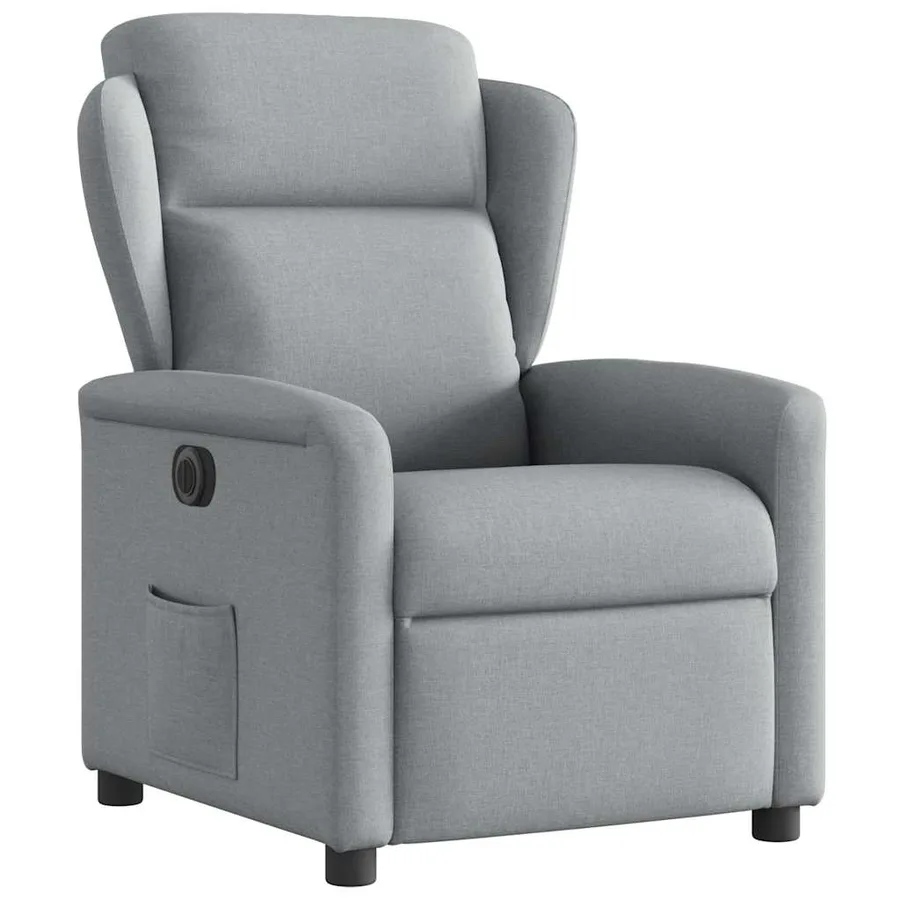 Fauteuil inclinable électrique Gris clair Tissu - 4
