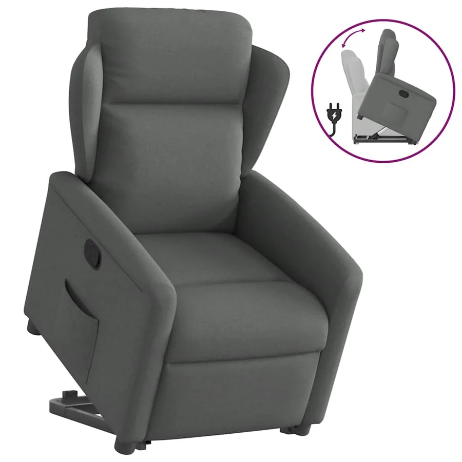 Fauteuil inclinable Gris foncé Tissu