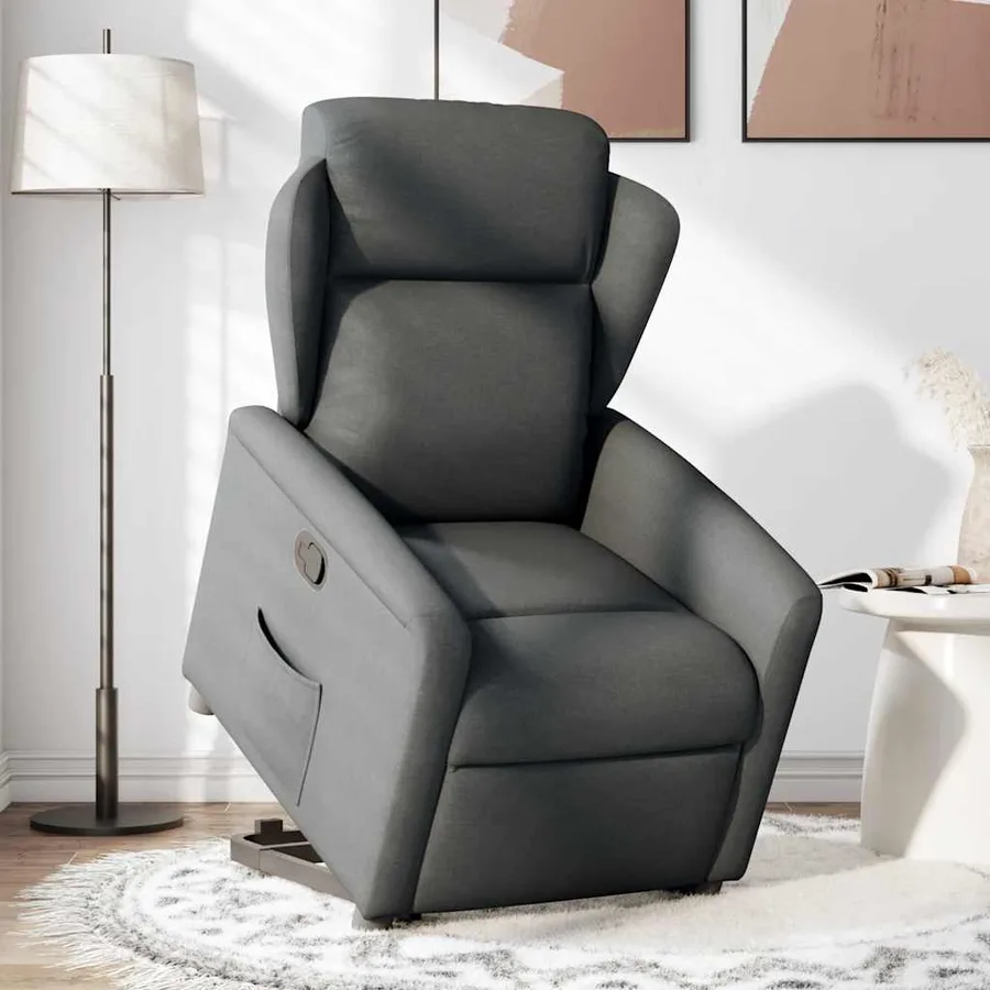 Fauteuil inclinable Gris foncé Tissu - 2