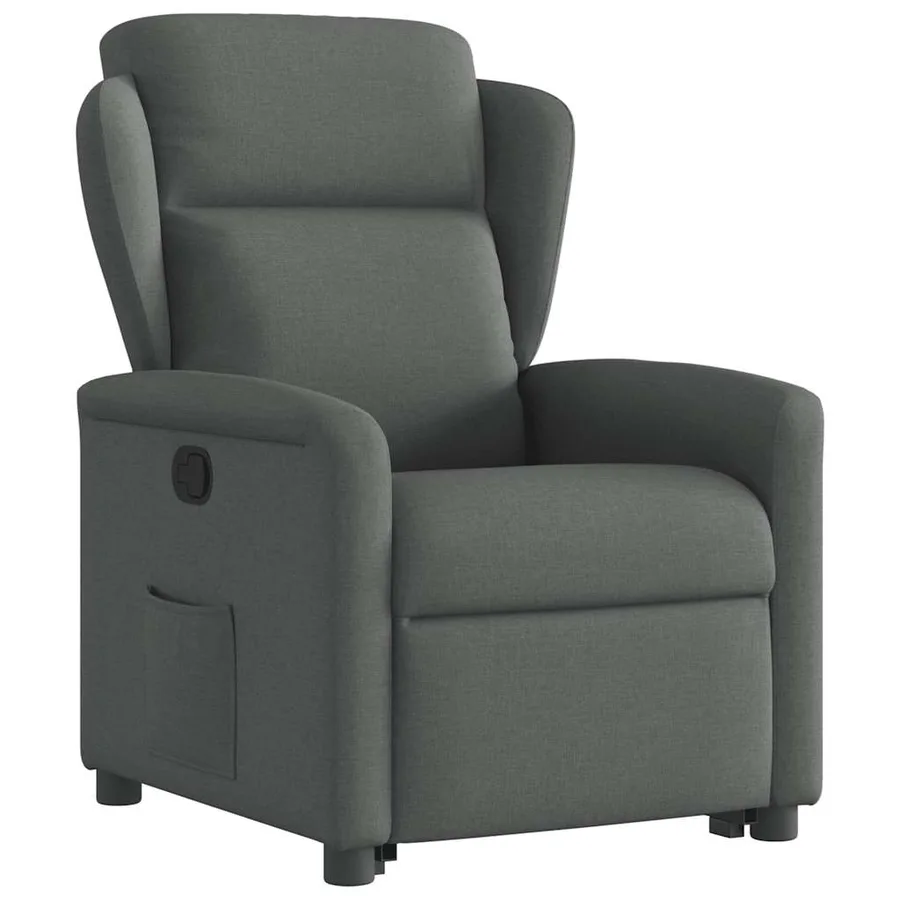 Fauteuil inclinable Gris foncé Tissu - 4