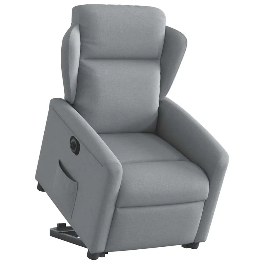 Fauteuil inclinable électrique gris clair tissu - 3