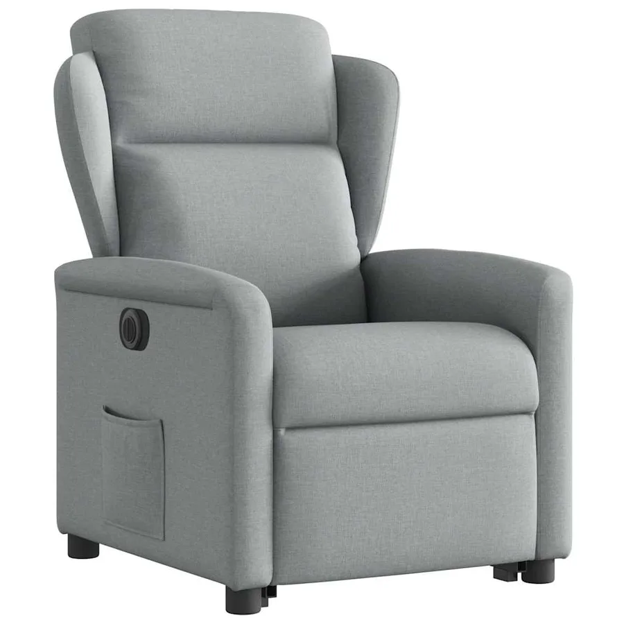 Fauteuil inclinable électrique gris clair tissu - 4