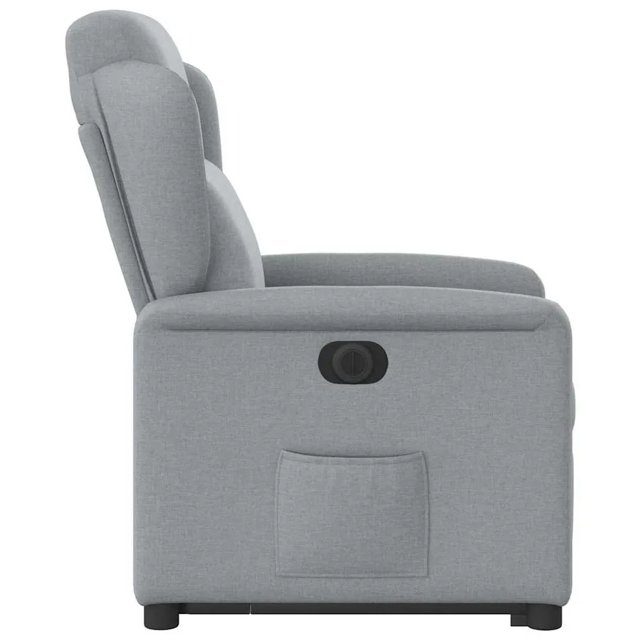 Fauteuil inclinable électrique gris clair tissu - 6